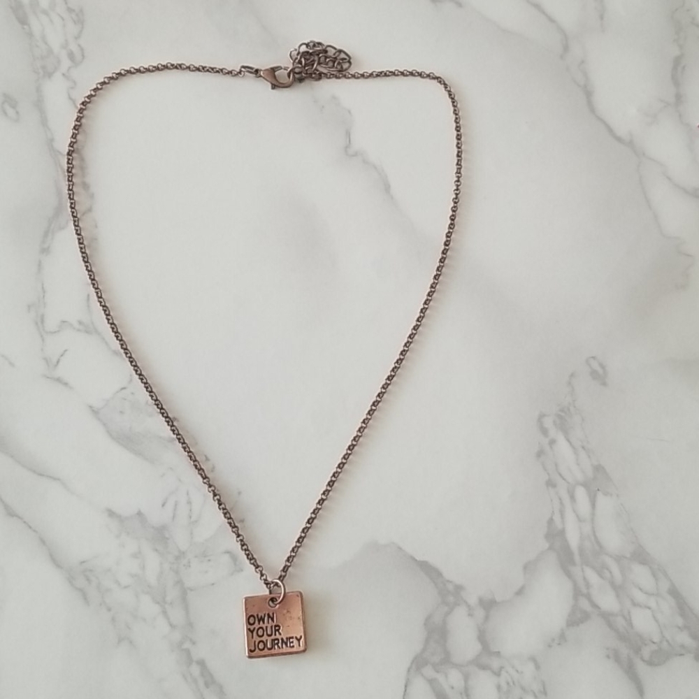 ❤ 2/$10 Own Your Journey Brass Tone Necklace - Picture 2 of 5